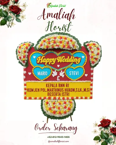 Karangan Papan Bunga Pernikahan di Cipangeran